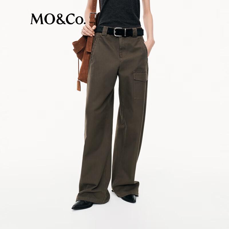 MO&Co. Cotton Workwear Curved Leg Pants