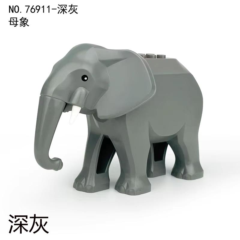 MOC Animal Scene Building Blocks Zoo Elephants Giraffes Chimpanzee Camels Goats Camel Parrots Pigeon Accessories Bricks Toys N09