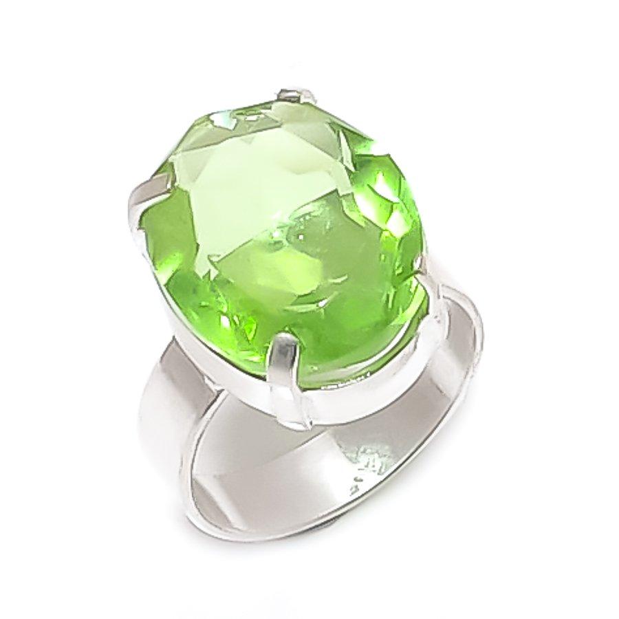 

Драгоценный камень цаворит 925 стерлинговое серебро ювелирное кольцо размер 9