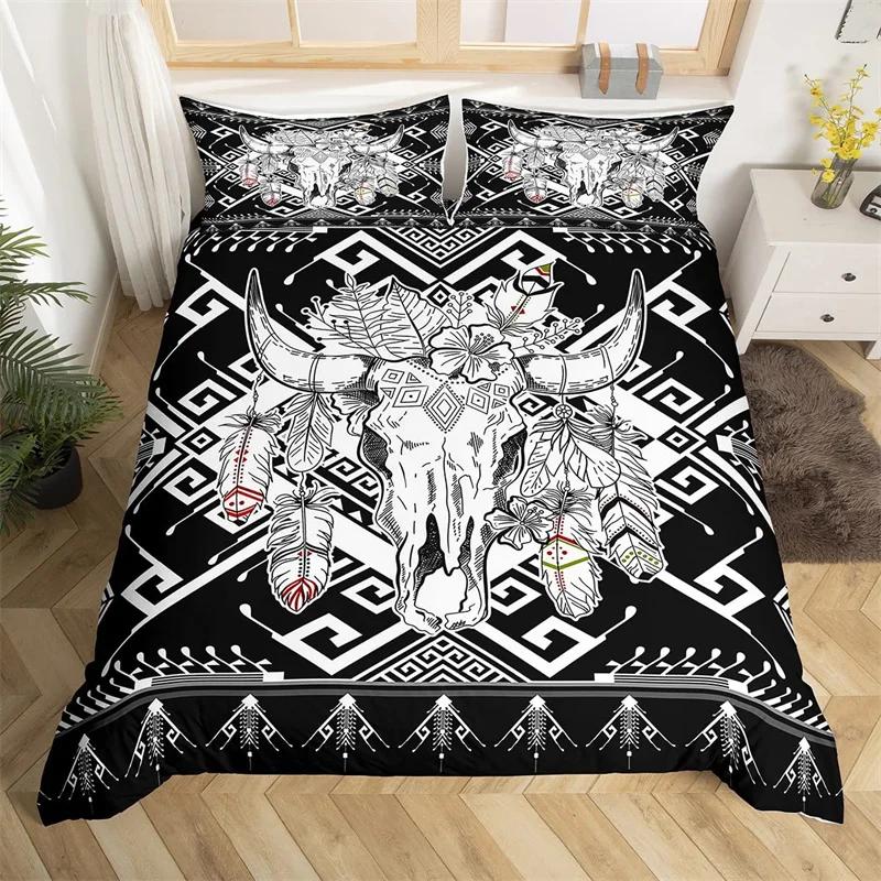 

Пододеяльник с черепом быка King Western Cowboy Постельное белье Farmhouse Hat Shoes Покрывало из микрофибры Cactua Desert Покрывало из микрофибры EU single(135x200cm)