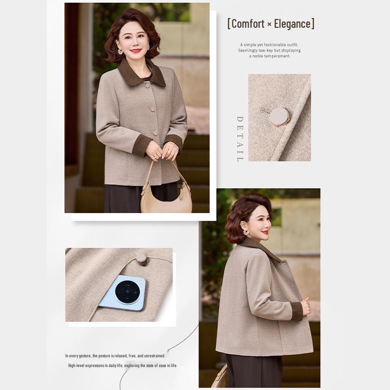 Mom's Spring Woolen Coat - 2026 New Style for Middle-Aged & Elderly Women, Perfect for Spring & Autumn.