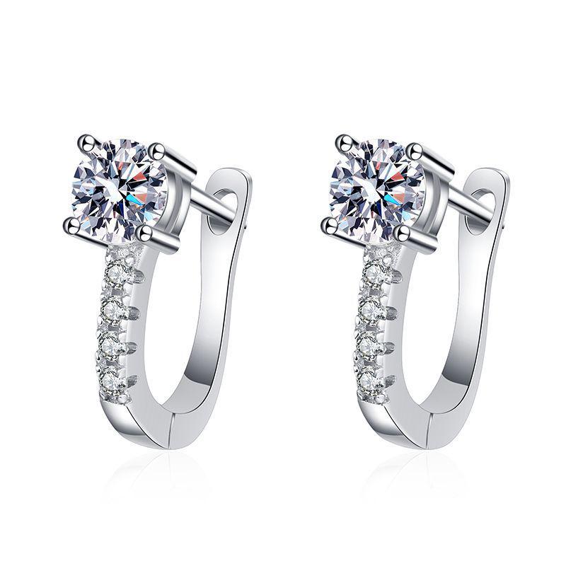 Elegant Rhinestone U-Shaped Earrings for Women - New Fashion Geometric Ear Studs