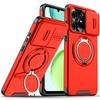 Magnetic Metal Ring Stand Armor Case For Honor X6d Play 80 Slide Push Window Lens Protection TPU Frame Hard Plastic Phone Cover