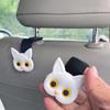 2pcs Adorable 3D Cartoon Cat Car Seat Headrest Hooks - Universal Vehicle Storage Organizer for Handbags, Purses, Coats - Cute Ca