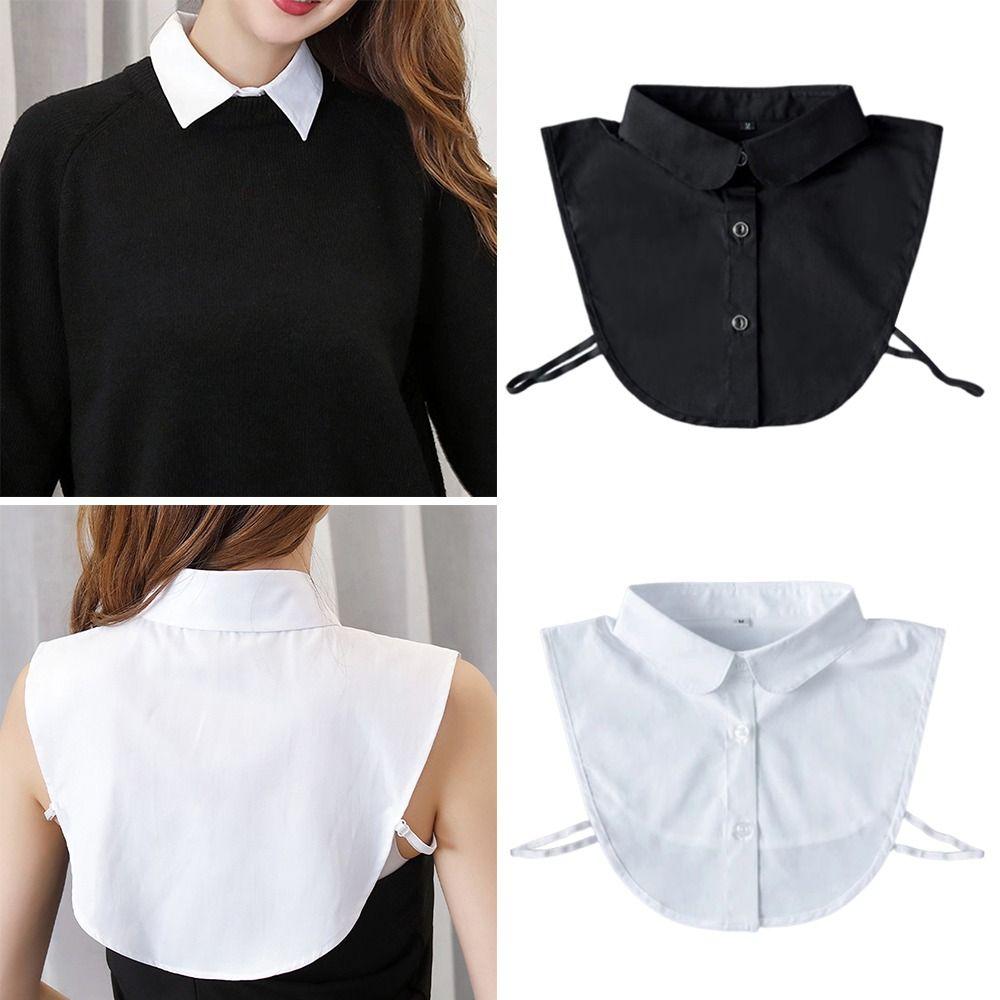 Fashion Detachable Fake Collar Round Collar Clothes Accessory Neckline Solid Color Shawl Wrap Women Girls