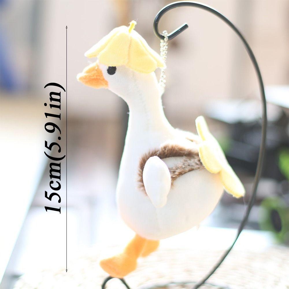 Cartoon Plush Goose Keychain Soft Big White Goose Charm Big White Goose Key Chain  Backpack Decor