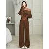 New Autumn and Winter Casual Loose Round-neck Long-sleeved Sweatshirt and Long Pants Set for Women