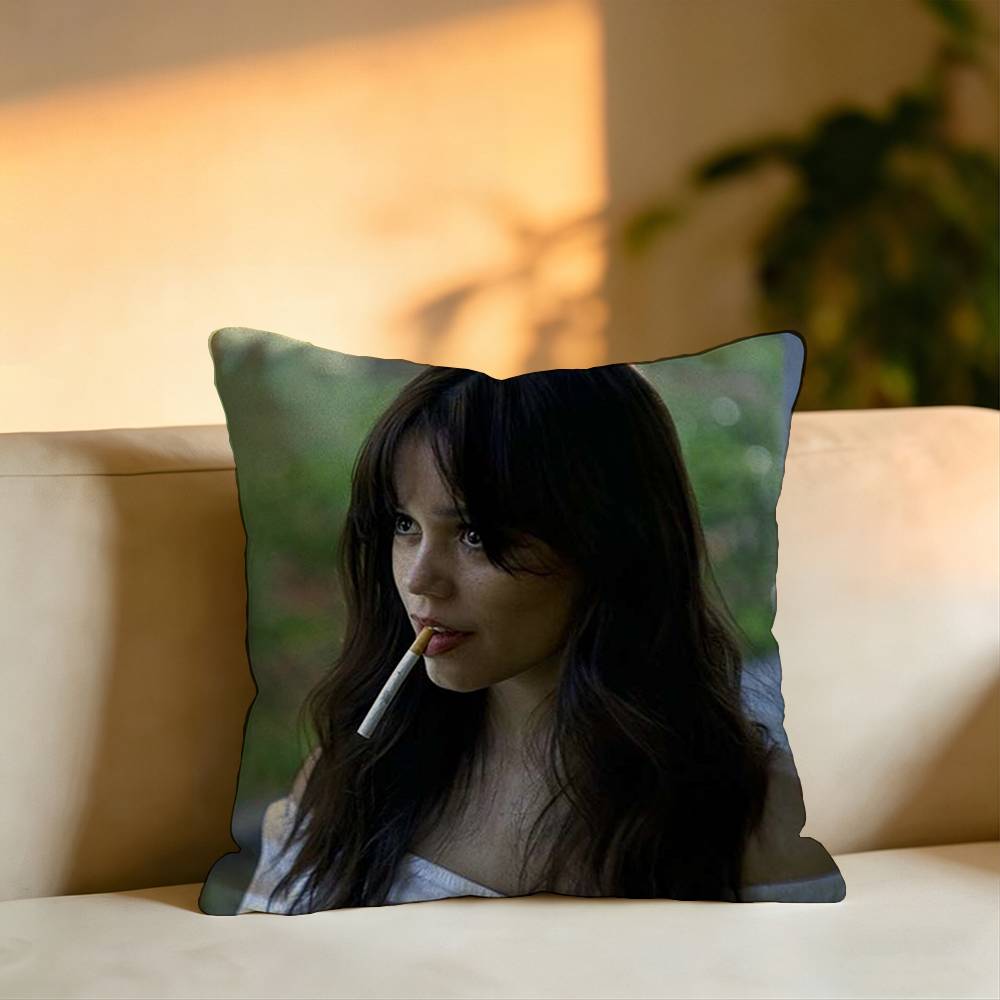 Popular Actor JJenna OOrtega Square DoubleSided printed Pillow Case Bedroom Bedside Pillow Sofa Cushion Cover