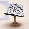 Doodle letter double-sided bucket hat, European and American fashionable casual sunshade hat, men's and women's spring/summer outing pot hat
