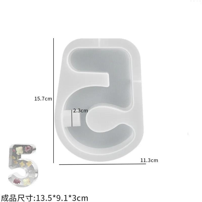 2026 New DIY Crystal Resin Arabic Numerals Candlestick Symbols & Gypsum Resin Candle Base Handmade Number Mold for Crafting