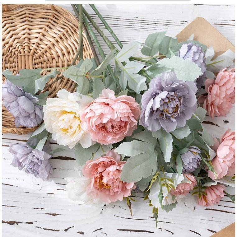 Peony Macaron Artificial Flower Home Decoration Wedding Celebration Holding Flowers Guiding Flower Walls Fake Flowers Shooting Props