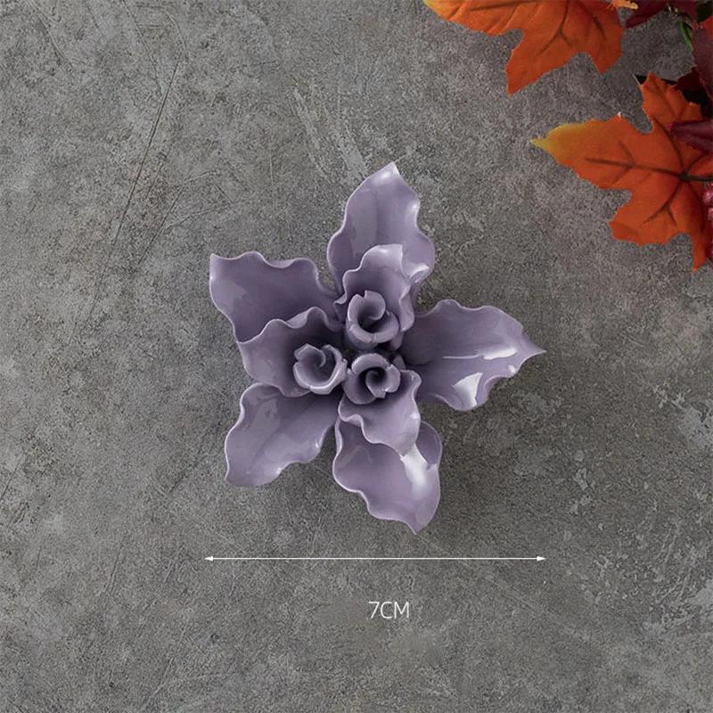 Modern 3D Ceramic Flower Wall Mural Decoration Home Bedroom Porch Wall Sticker Ornaments Office Lobby Club Wall Accessories Item