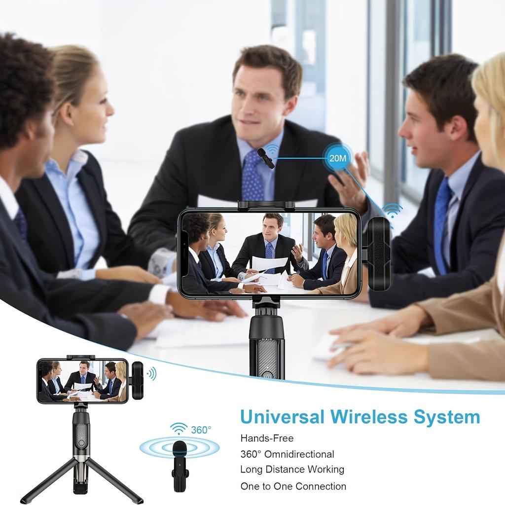 High Quality2-in-1 Professional Wireless Lavalier Microphone Suitable for Mobile Phones/Ad/Android/Smartphones/Cameras/Computers - Wireless Condenser