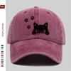 pc Lying Cute Cat Print Baseball Cap Cat Paw Print Trucker Sun Hat Comfortable Lightweight Papa Hat Dad Mom Beach Party Decor H