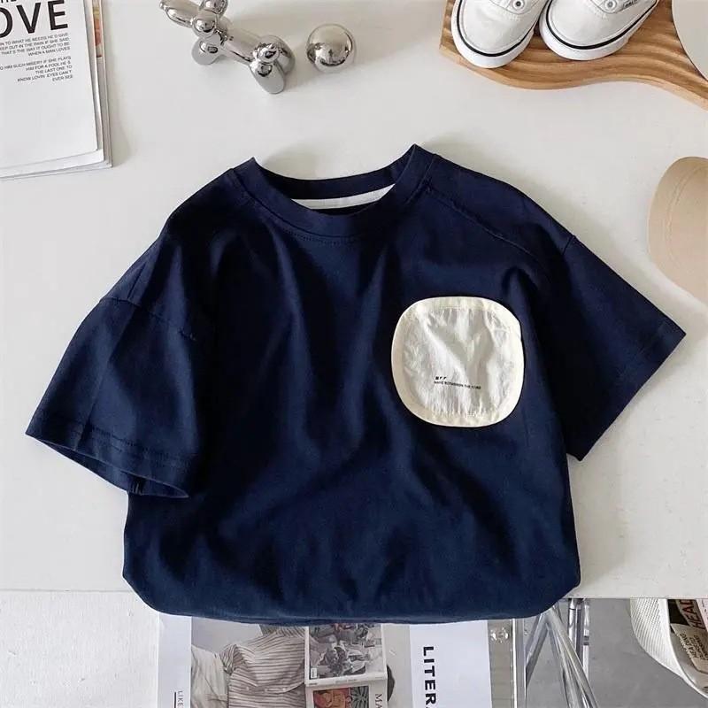 Boy Short Sleeve T Shirt Cotton Summer Casual Kids Tee For Toddler Boys