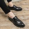 FashionMen New Brogue Shoes Big Size 46 Male Loafers Slip On Formal Shoes Wedding Party Dress Shoes Business Footwear Office Oxfords