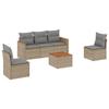 VidaXL Salon de Jardin avec Coussins 6 pcs, Canapés de Terrasse, Ensemble de Meubles de Patio, Mobilier d'Extérieur, Beige 3258258