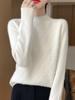 Women's Pure Wool Thickened Half-High Collar Sweater - Loose, Slimming Long Sleeve Warm Pullover