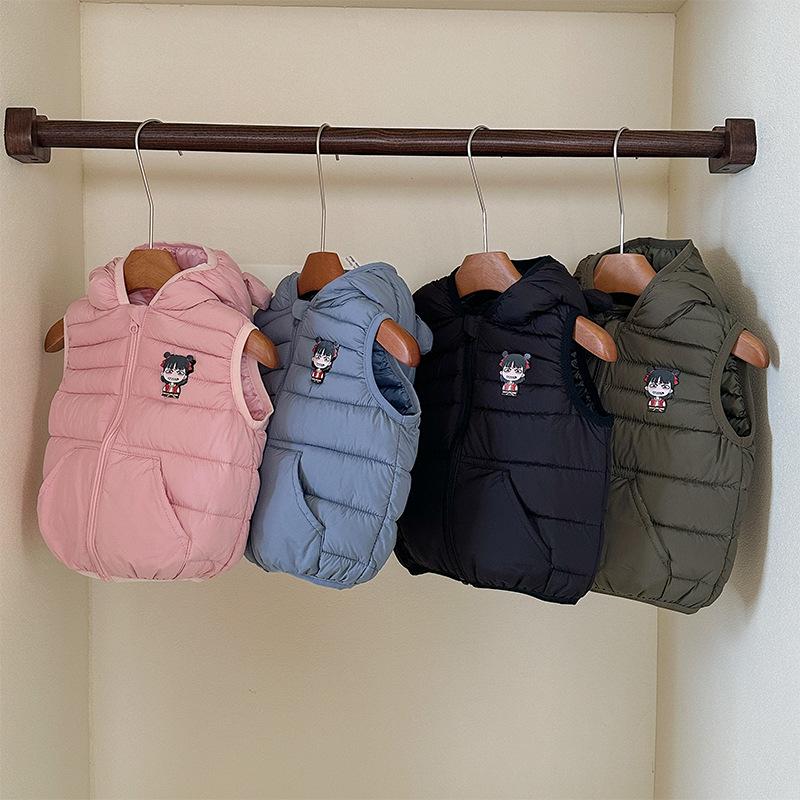 Kinder Leichte Daunen Baumwolle Kapuzenweste - Herbst/Winter Stil für Jungen & Mädchen