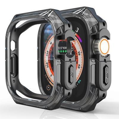 Hülle für Apple Watch Armband Ultra2 1 49mm PC Abdeckungsrahmen für Iwatch Serie 9 8 7 SE 6 5 4 Schalenrahmen Schutz Stoßstange Abdeckung