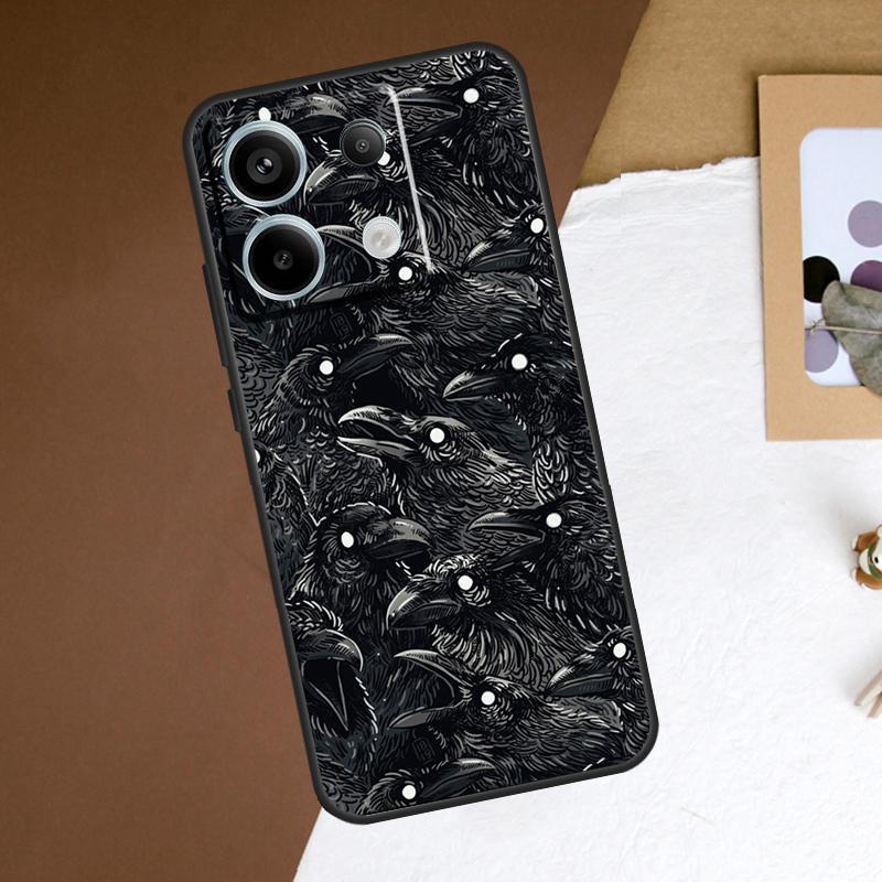 Raven Crow Skull pattern Case For Redmi Note 11 12 13 Pro Plus 9 10 10S 11S 12S Redmi 12 9C 10C 12C 13C Back Cover