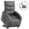 Electric Recliner Chair with Rising Function Gray Faux Leather