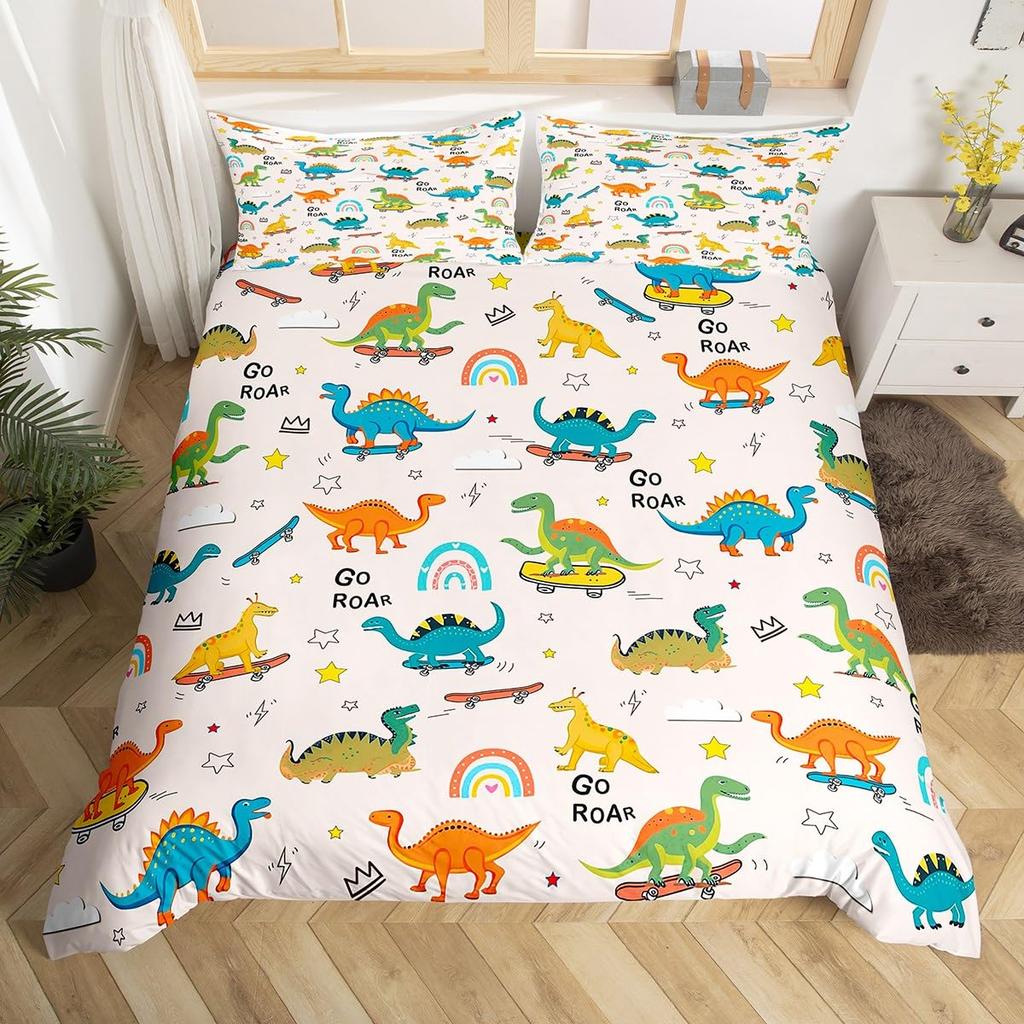 Outer Space Planet Galaxy Duvet Cover Twin King Kids Cartoon Bedding Set ABC Alphabet Learning Comforter Cover with 2 Pillowcase