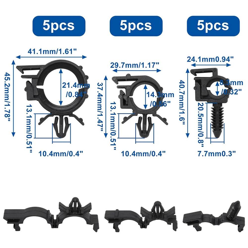 45Pcs Cable Tie Wrap Fixed Fastener Clips Car Wire Hose Fastening Zip Strap Kit