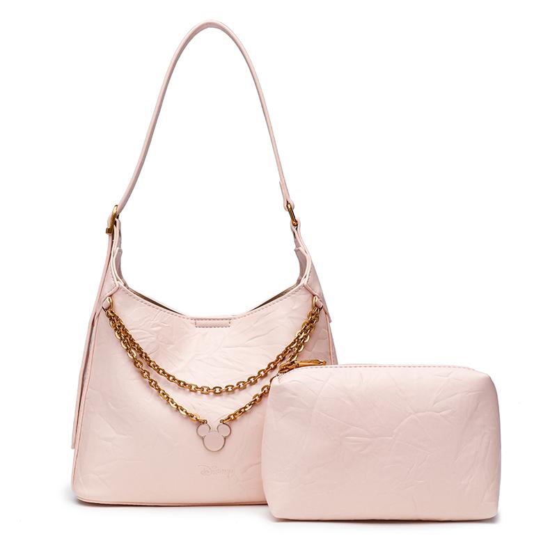 New Disney Mickey PU Combo Bag, Tote Bag, Shoulder Bag Regular Women's Princess Pink BMK-71438P