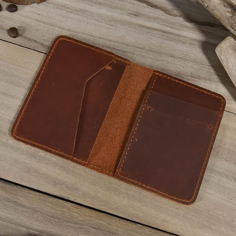 Leather Card Holder, Simple Leather Short Wallet, Ultra-Thin Men'S 20% Off Card Bag, Crazy Horse Leather Small Wallet.