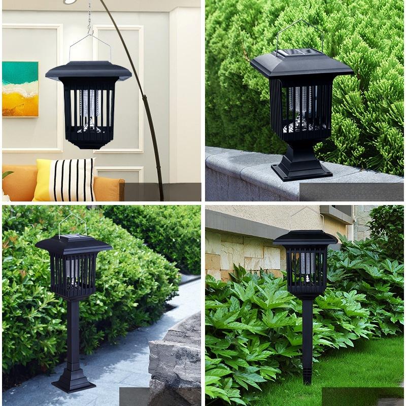 1Pc Solar Mosquito Killer Lamp Outdoor Mosquito Killer Household Physical Shock Mosquito Repellent Outdoor Courtyard Balcony Lighting