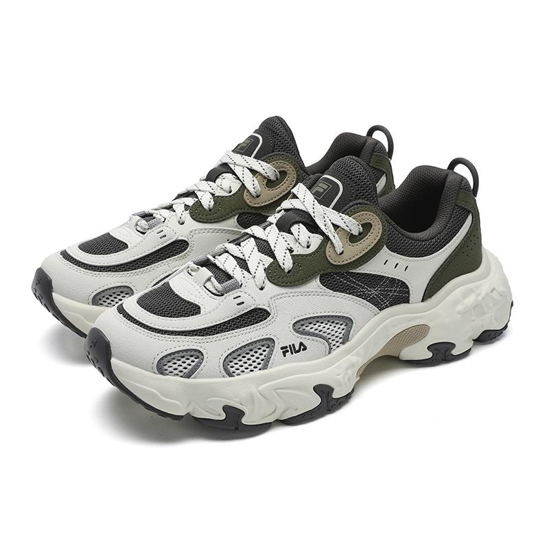 New FILA TORNADO Hurricane Shoes Breathable, Lightweight, Slip Resistant Low top Casual Shoes Men's White Gray F12M532154FTB