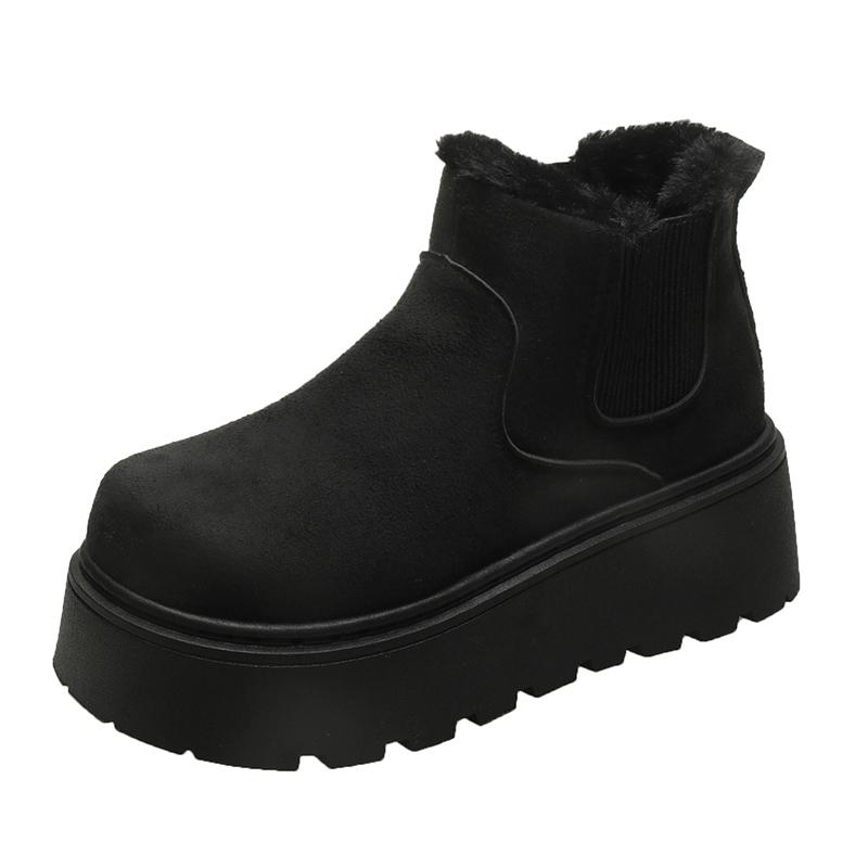 

New Large Size Cotton Shoes Model Thickened and Flannel Winter Fashionable and Warm One Foot Short Boots Women s Snow Boots 42
