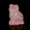 Adorable Kitten Shape Decor,   Quartz Pink   Gemstone Hand Carved Maneki Neko Money Cat Statue Good Luck for  