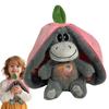Luminous Breathing Doll Plush With Motion Lights Breathing Stuffed Doll DonkeyStrawberry Baby Sleeping Toys