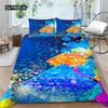 Colorful Duvet Cover Set King Size Blue Purple Red Stitching Pattern Comforter Cover Set Microfiber Polygon Flash Quilt Cover