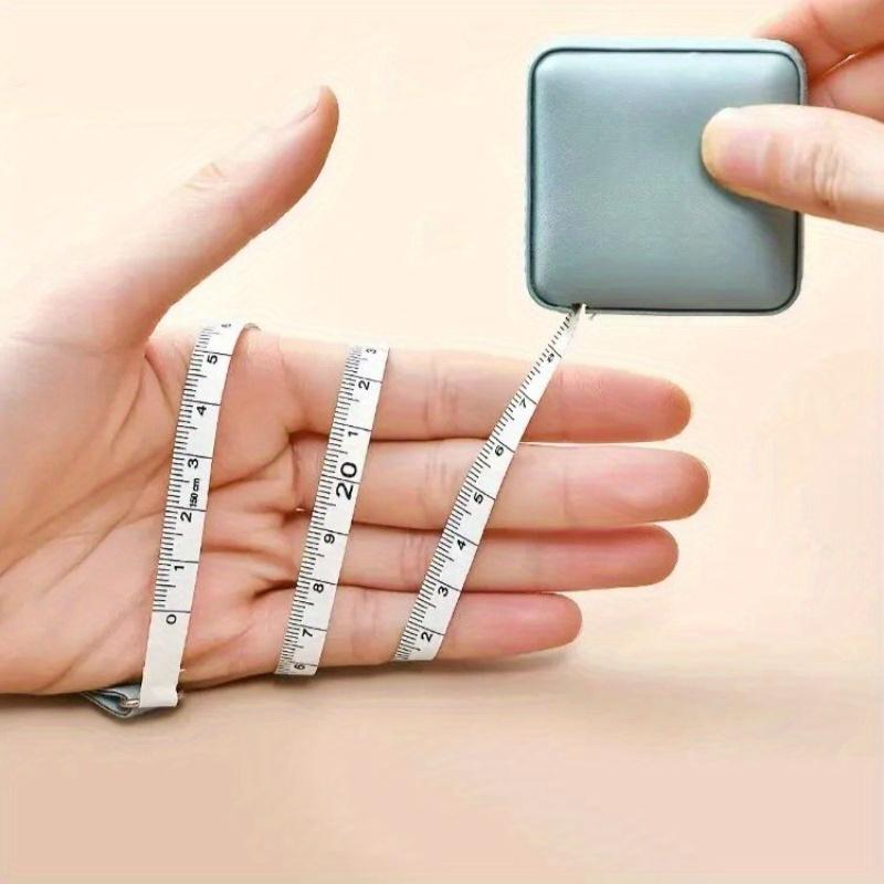 1pc Soft Square Tape Measure Push Button Measuring Tape Body Measuring Soft Tape Retractable Inch Tape For Sewing Dou