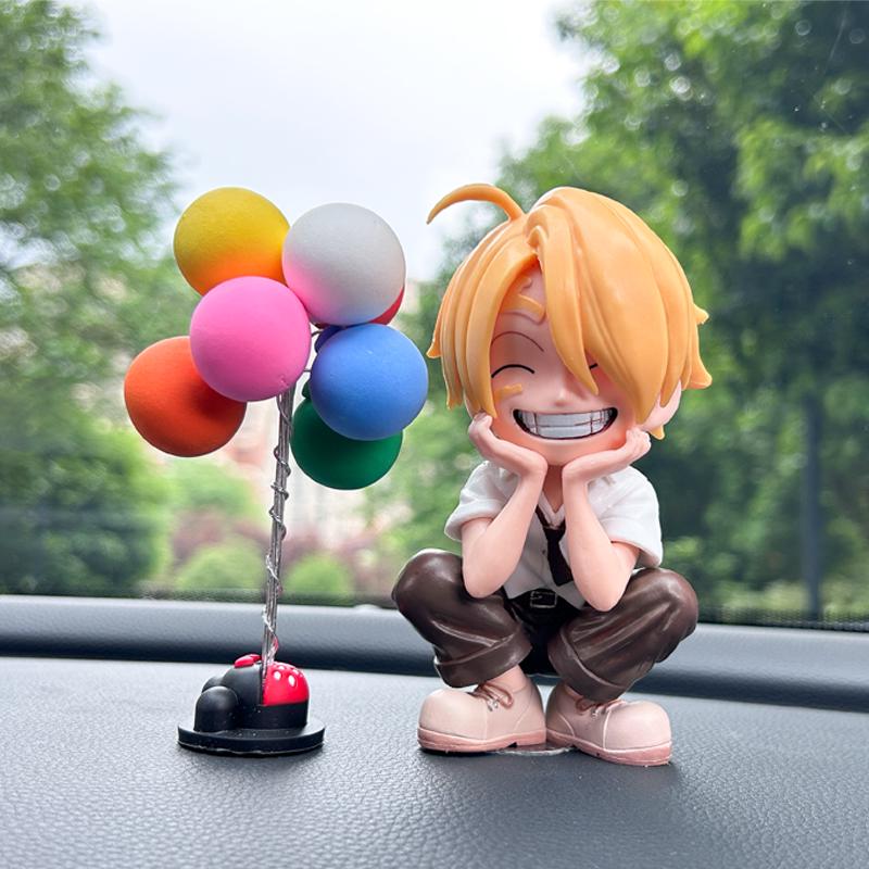 One Piece Anime Auto Mittelkonsolen Ornament mit Luffy & Zoro - Innenraumdekorationszubehör.