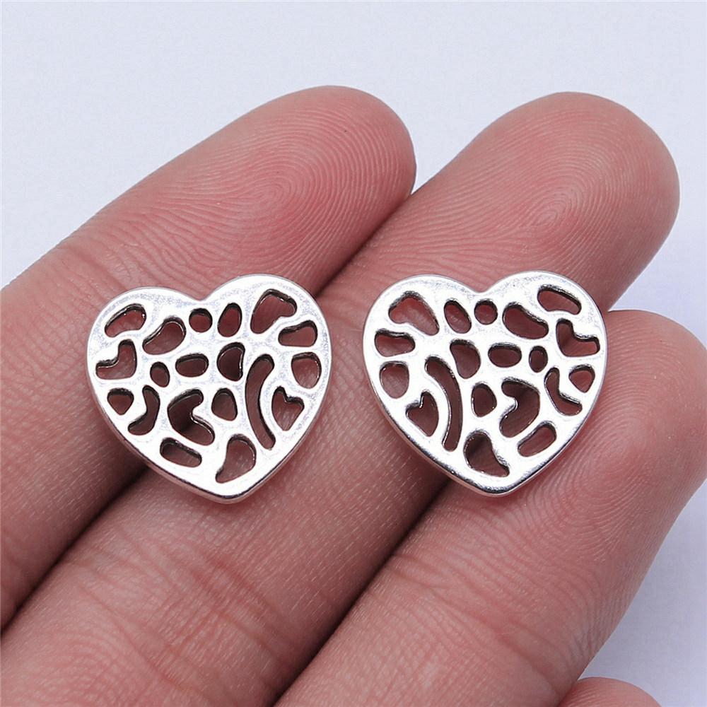 Charms Peach Heart-shaped Love Pendants Vintage Jewelry Supplies ZC094