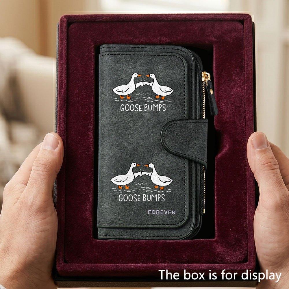 Cute goose design men's large-capacity wallet with business card slot and cash pocket, suitable for formal occasions and office use, a gift for