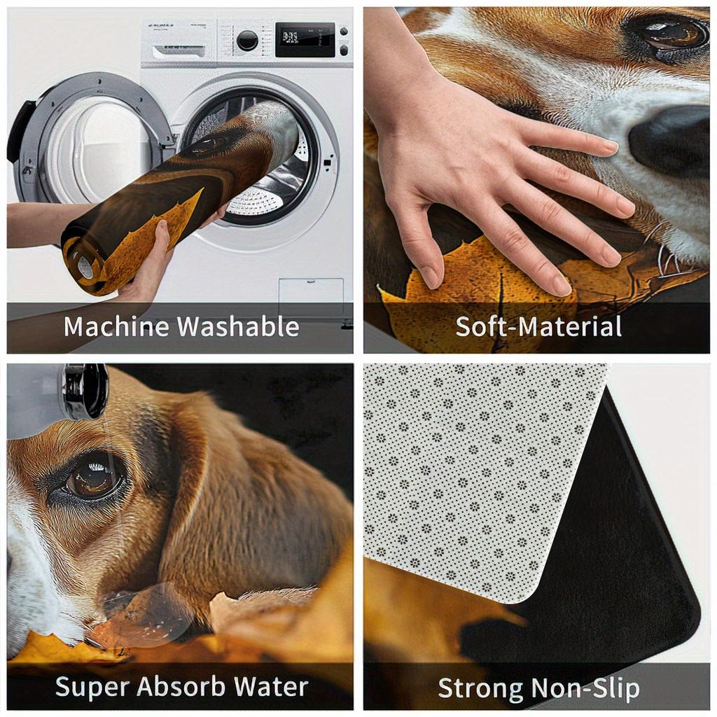 1 Stück Anti-Ermüdungs-Küchenteppiche, Hundedesign-Druck Wasserdicht Rutschfest Dick Gepolsterte Küchenmatte Strapazierfähige Komfort-Stehmatte für die Küche