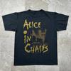 Summer Men's Pure Cotton Vintage Alice In Chains T-shirt Streetwear Oversized Loose and Breathable Suitable for Everyday Wear