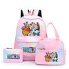3Pcs/set Back To School Backpack Anime One Piece Girl Backpack Set Kawaii School Students Boy Children Lunch Bags Pencil Box