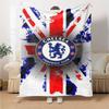 Chelsea Football Club Theme Printed Blanket - Perfect for Couch, Bed, Travel & Outdoor Use | Machine Washable, Cozy & Durable.
