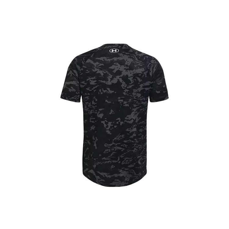 Under Armour Camiseta de Entrenamiento ABC Camuflaje Letra Cuello Redondo Hombre Tops Melocotón Gris 1361698-012