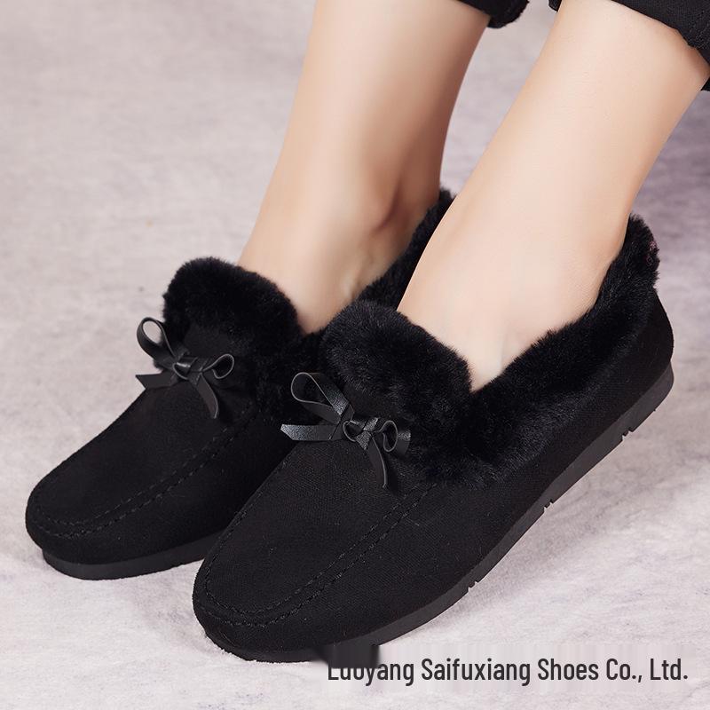 

Пушистые женские зимние мокасины с бархатной подкладкой - Новый стиль 2024 года, домашние тапочки из овечьей шерсти 41