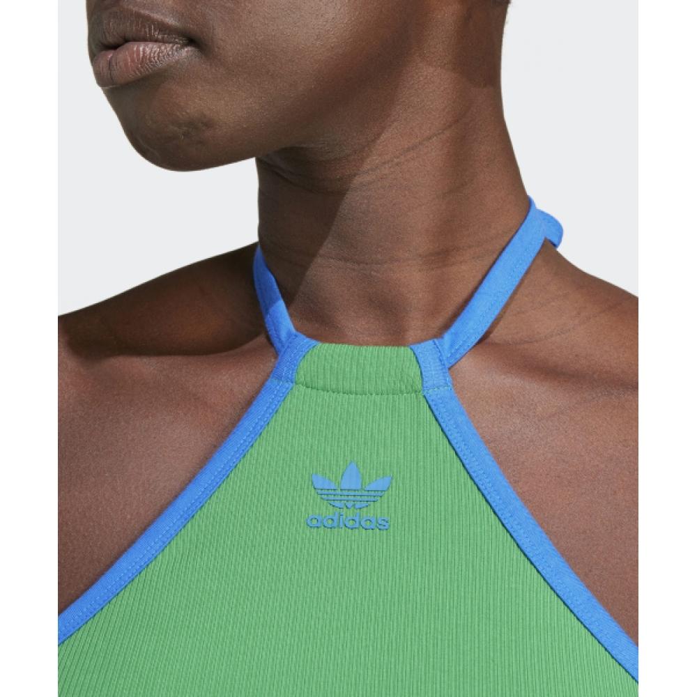 Adidas Rip Neck Top Green Jh0612