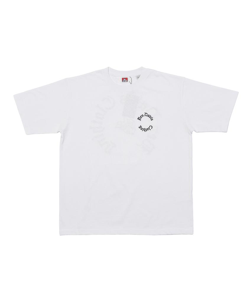 BEN DAVIS Old English Embroidered T-Shirt White