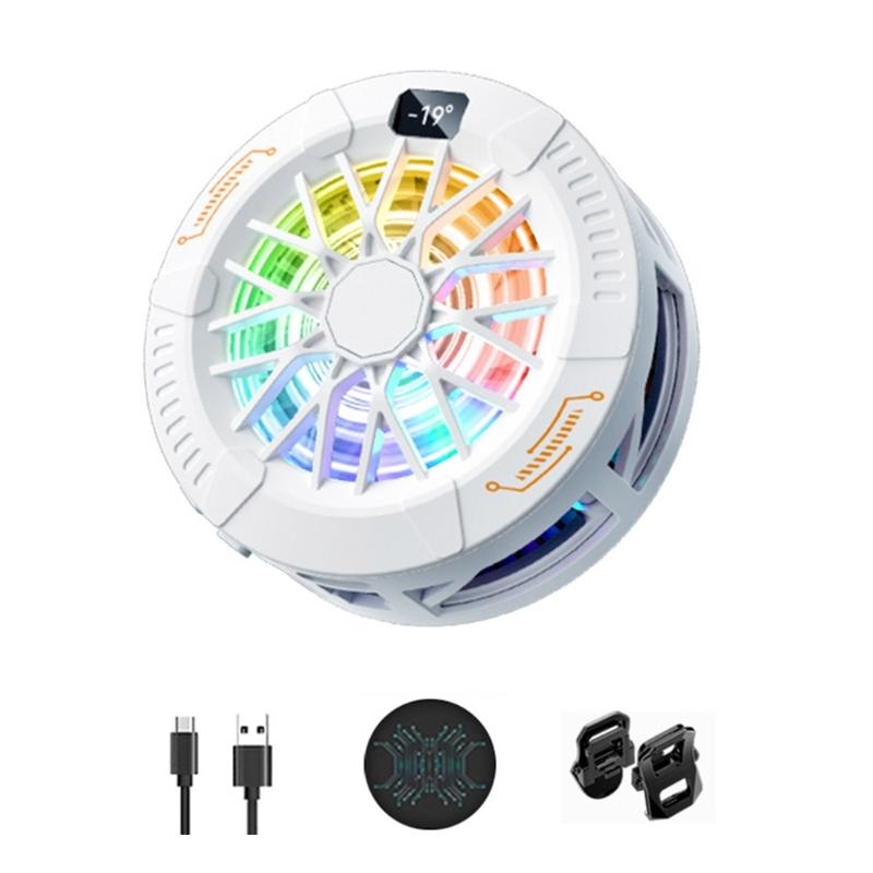 Magnetic Phone Cooling Fan with Back Clip Radiator AI Temperature Control Semiconductor Cooling Heatsink Digital Display 1