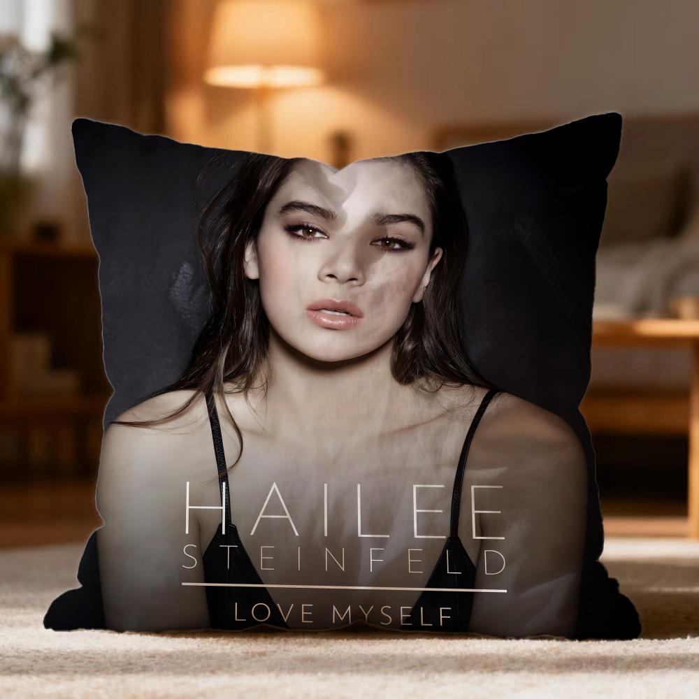 Fashion H-HHailee Steinfeld Cushion Cover Soft Washable Pillow Case Multi-Scene for Couch Bed Travel Office Use
